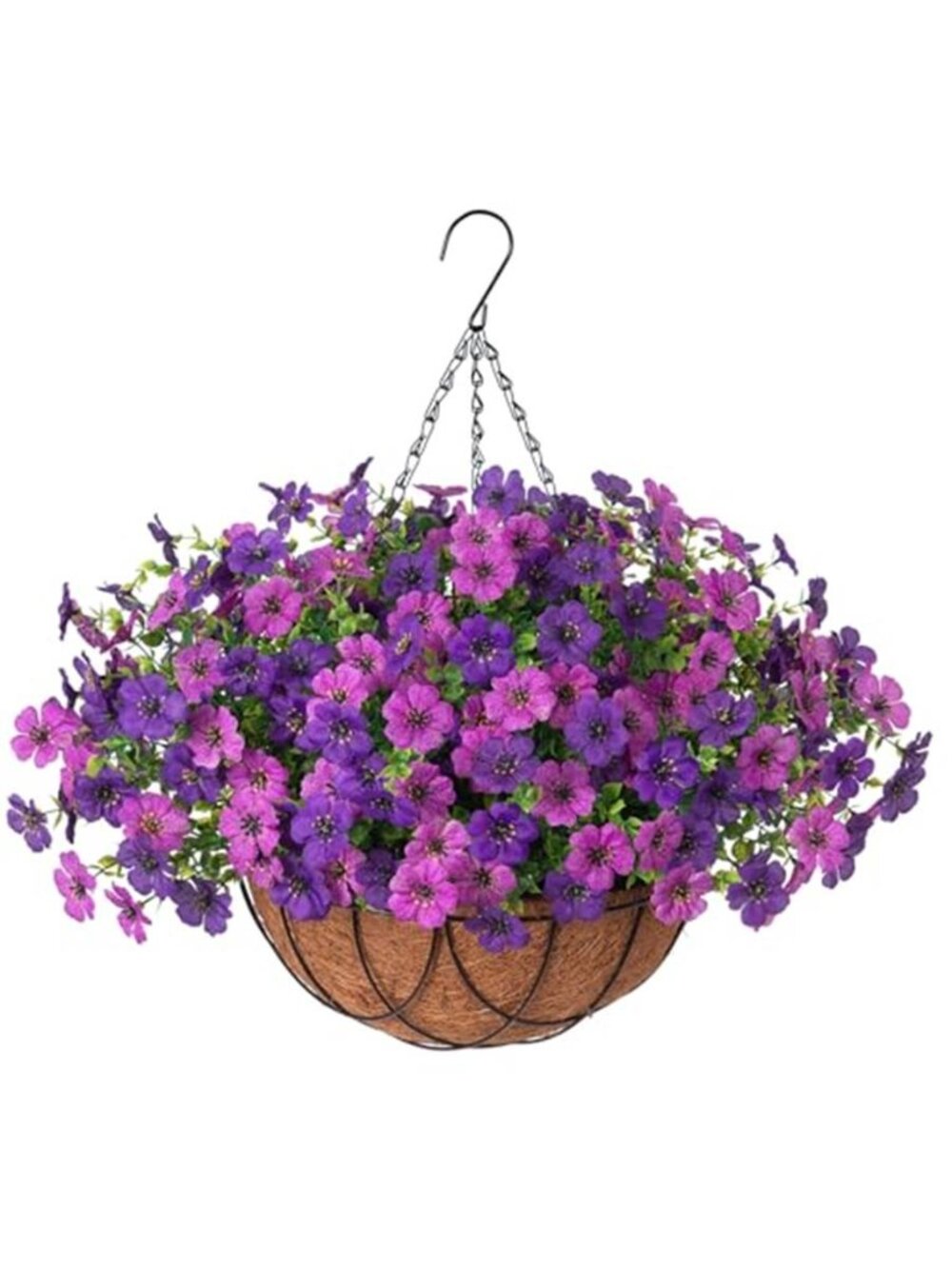 Artificial Hanging Flower Basket Daisy Eucalyptus Outdoor Patio Porch Decor